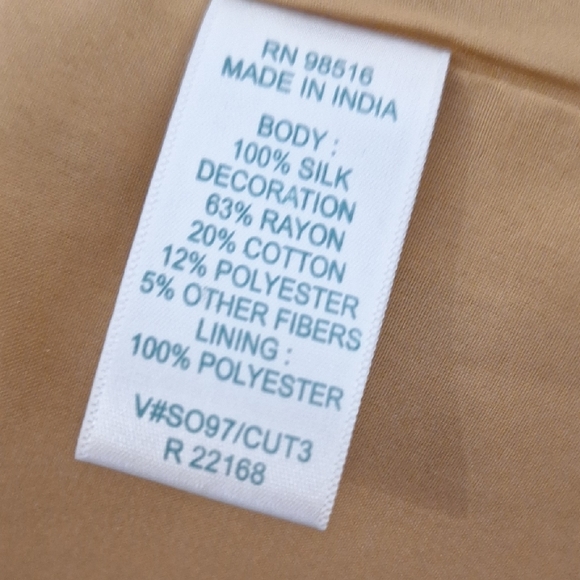 Silk Gold Embroidered Beaded Jacket, Boho, Coldwater Creek, Sz 18, NWOT - Picture 11 of 16